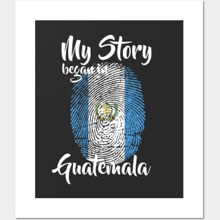 Guatemala Flag Fingerprint My Story DNA Guatemalan Posters and Art